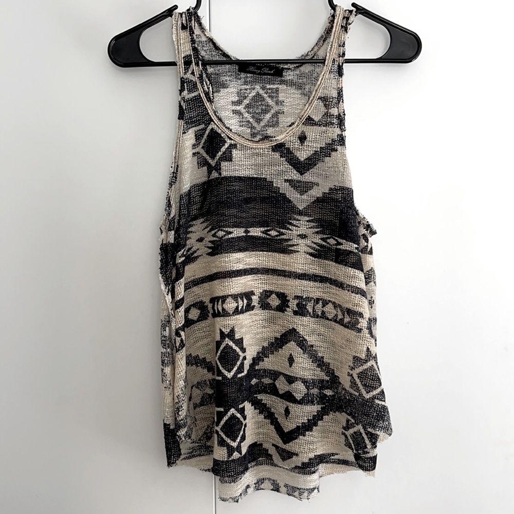 Mesh southwestern tank top